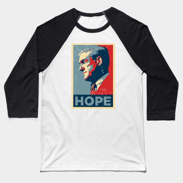 Robert Mueller HOPE Retro Obama Style Vintage Look Baseball T-Shirt by ClothedCircuit